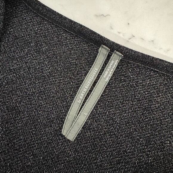 Anthropologie Woven Sleeve Two-Fer Sweater L - Picture 8 of 9